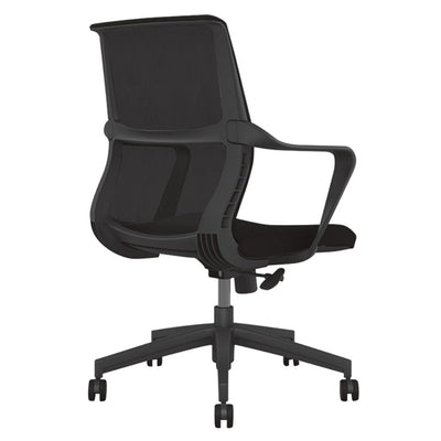 SILLA NOGAL BEAT AB - 90 - NE | Silla Operativa | Respaldo Malla | Asiento Tela | Base 5 Puntas Nylon | Reclinable | Brazos | Interior - AB - 90 - NE - ALBAR - NOGAL BEAT - Sillas de oficina