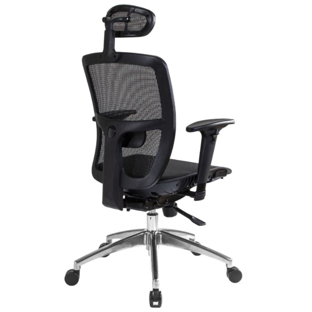 SILLA NOGAL BEAT ARSENAL | Silla Directiva | Base Aluminio | Asiento Polipropileno | Tapizado Malla Coreana | Respaldo Polipropileno Tapizado | 2 Palancas | Brazos Ajustables | Negro | Interior - ARSENAL - MOBILIARIO EN MOVIMIENTO - NOGAL BEAT - Sillas