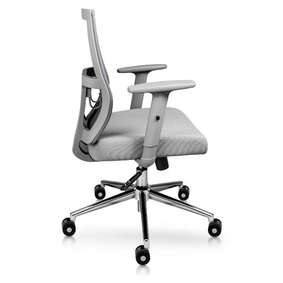 SILLA NOGAL BEAT ATHENAS GRIS EJECUTIVO | Silla Ejecutiva | Base Cromada Rodaja | Respaldo Ajustable | Asiento Tapizado | Brazos | Gris | Interior - ATHENAS GRIS EJECUTIVO - MOBILIARIO EN MOVIMIENTO - NOGAL BEAT - Sillas para oficina