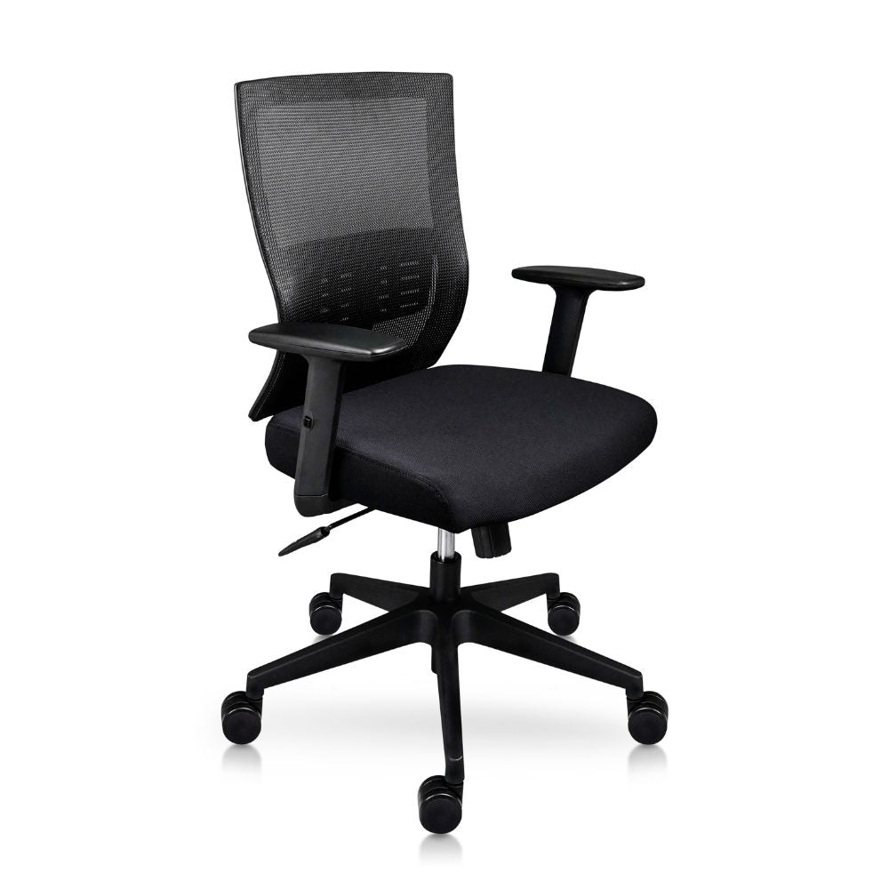 SILLA NOGAL BEAT ATHENAS NEGRO EJECUTIVO | Silla Ejecutiva | Base Nylon Rodajas | Respaldo Ajustable | Asiento Tapizado | Brazos | Negro | Interior - ATHENAS NEGRO EJECUTIVO - MOBILIARIO EN MOVIMIENTO - NOGAL BEAT - Sillas para oficina