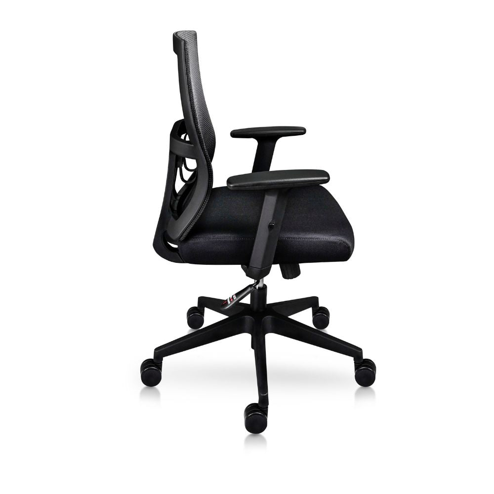 SILLA NOGAL BEAT ATHENAS NEGRO EJECUTIVO | Silla Ejecutiva | Base Nylon Rodajas | Respaldo Ajustable | Asiento Tapizado | Brazos | Negro | Interior - ATHENAS NEGRO EJECUTIVO - MOBILIARIO EN MOVIMIENTO - NOGAL BEAT - Sillas para oficina