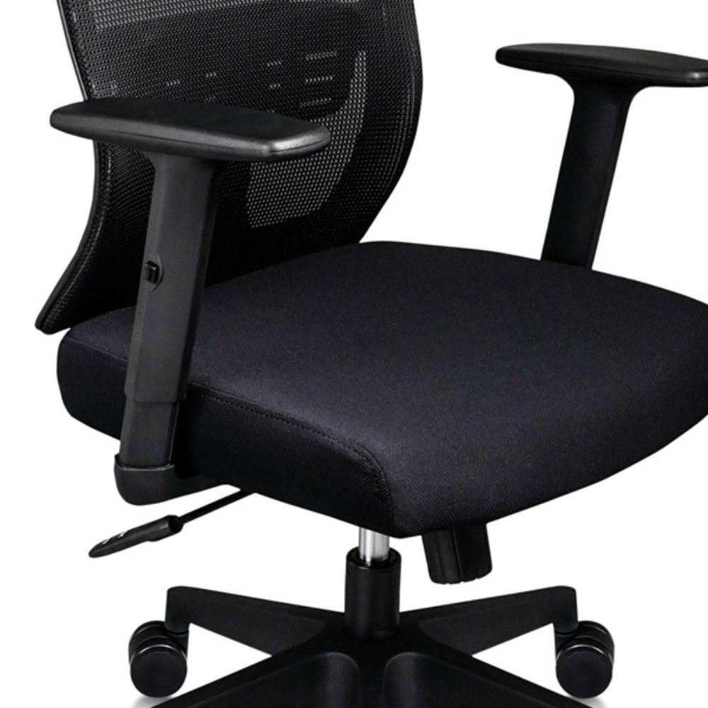 SILLA NOGAL BEAT ATHENAS NEGRO EJECUTIVO | Silla Ejecutiva | Base Nylon Rodajas | Respaldo Ajustable | Asiento Tapizado | Brazos | Negro | Interior - ATHENAS NEGRO EJECUTIVO - MOBILIARIO EN MOVIMIENTO - NOGAL BEAT - Sillas para oficina