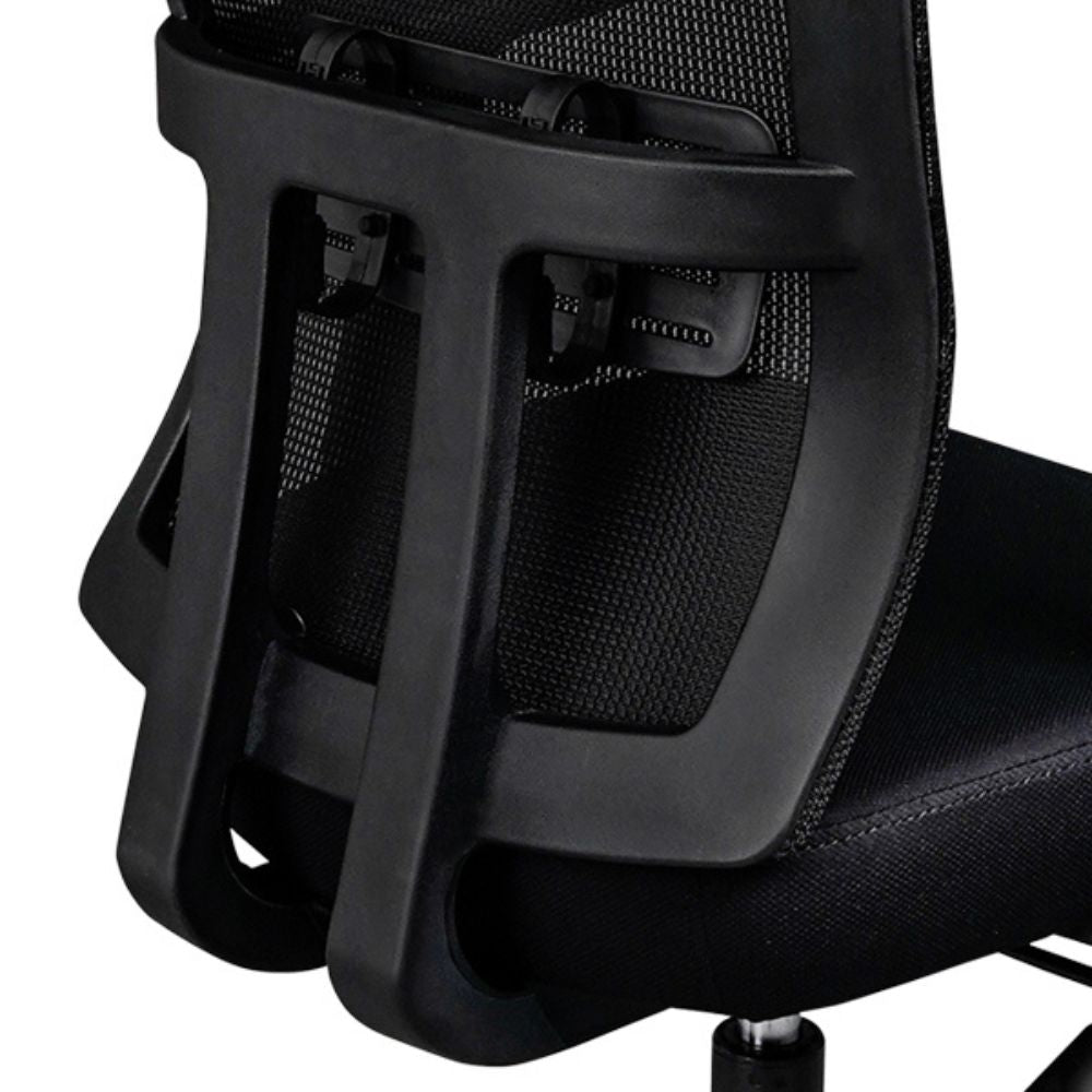 SILLA NOGAL BEAT ATHENAS NEGRO | Silla con Cabecera | Base Nylon | Respaldo Ajustable | Asiento Tapizado | Cabecera Ajustable | Brazos | Negro | Interior - ATHENAS NEGRO - MOBILIARIO EN MOVIMIENTO - NOGAL BEAT - Sillas para oficina