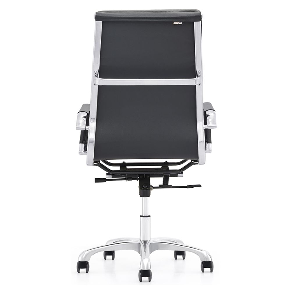 SILLA NOGAL BEAT CH - 002A | Silla Ejecutiva | Respaldo Asiento Vinil | Estructura Acero | Brazos | Base Aluminio | Rodajas | Reclinable | Interior - CH - 002A - ALBAR - NOGAL BEAT - Sillas de oficina