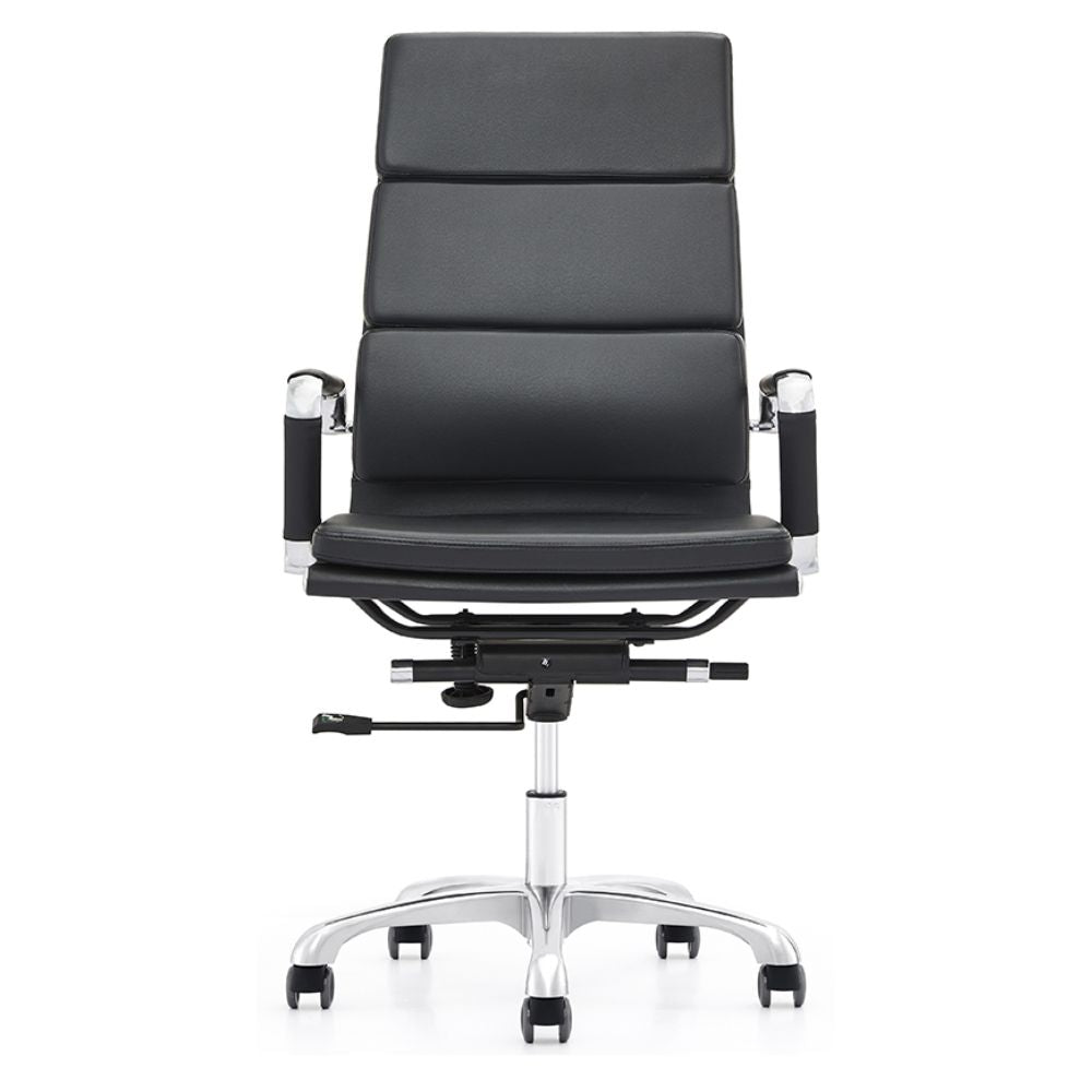 SILLA NOGAL BEAT CH - 002A | Silla Ejecutiva | Respaldo Asiento Vinil | Estructura Acero | Brazos | Base Aluminio | Rodajas | Reclinable | Interior - CH - 002A - ALBAR - NOGAL BEAT - Sillas de oficina