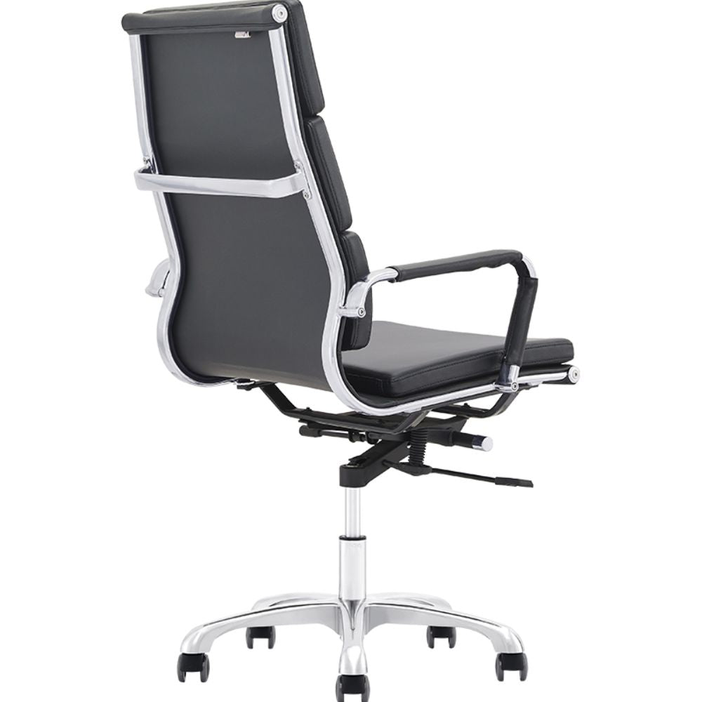 SILLA NOGAL BEAT CH - 002A | Silla Ejecutiva | Respaldo Asiento Vinil | Estructura Acero | Brazos | Base Aluminio | Rodajas | Reclinable | Interior - CH - 002A - ALBAR - NOGAL BEAT - Sillas de oficina