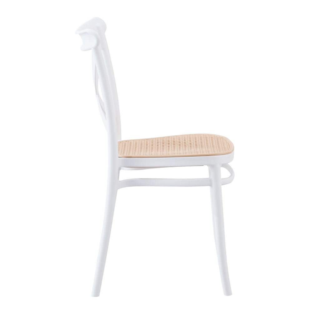 SILLA NOGAL BEAT CROSS BACK OUTDOOR | Silla Cross back | Rattan PP | Blanco | Exterior - Cross back outdoor - IDELIKA - NOGAL BEAT - Sillas