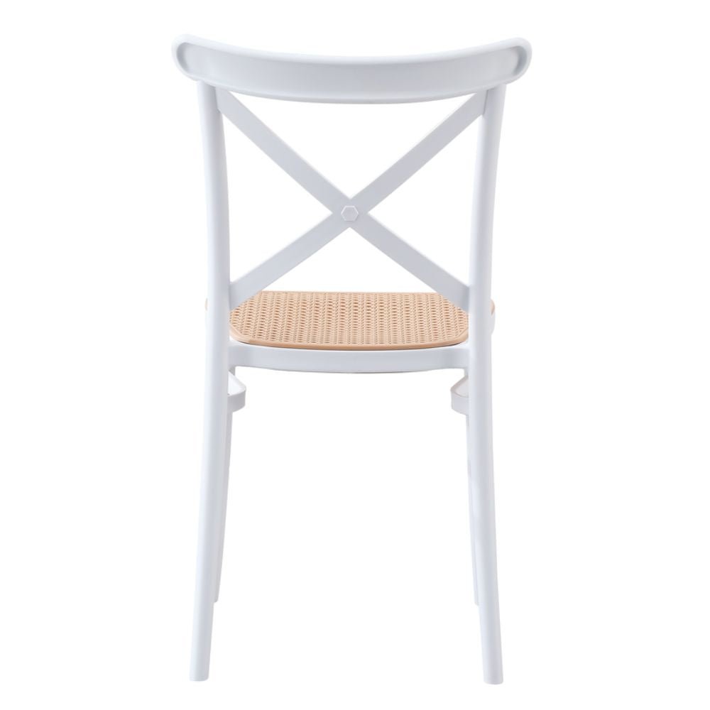 SILLA NOGAL BEAT CROSS BACK OUTDOOR | Silla Cross back | Rattan PP | Blanco | Exterior - Cross back outdoor - IDELIKA - NOGAL BEAT - Sillas