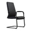 Silla de visita GERSA E-10203N negra en vinipiel soft con cabecera, descansabrazos y base metálica cromada