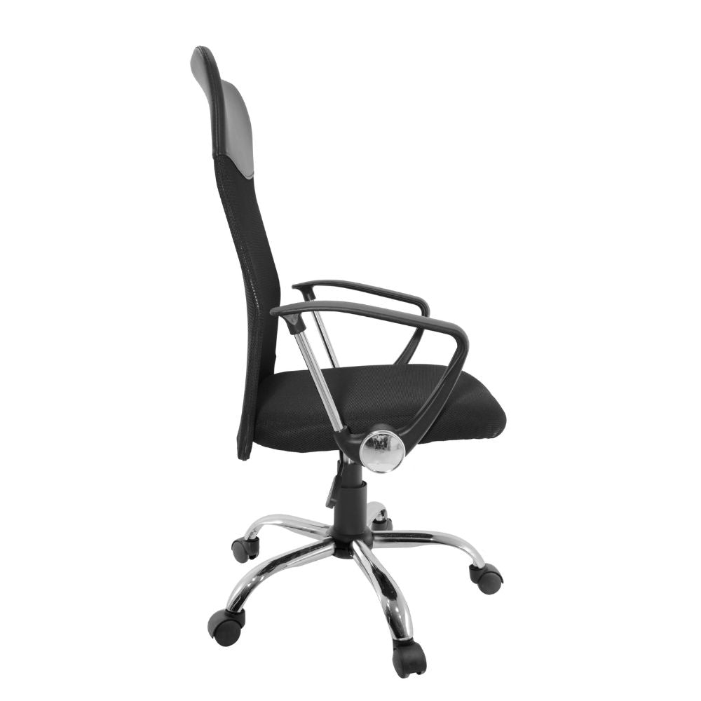 SILLA NOGAL BEAT E-12301 | Silla Gerencial | Asiento Hule Espuma | Respaldo Metálico Tapizado | Descansabrazos | Base Metálica | Tapiz Malla | Tela | Vinipiel | Interior - E-12301 - GERSA - NOGAL BEAT - Sillas para oficina