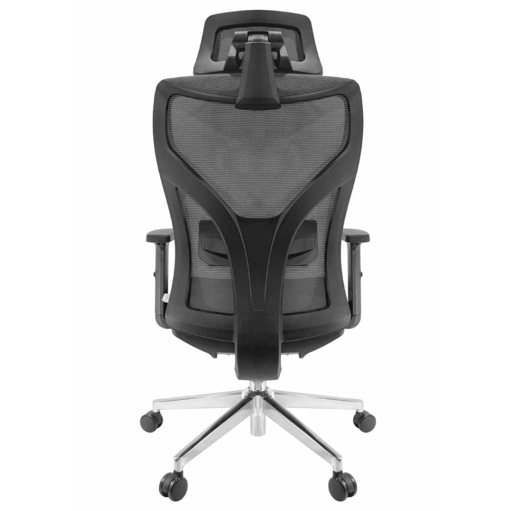 SILLA NOGAL BEAT E-12851 | Silla Gerencial | Asiento Poliuretano | Respaldo Cabecera Polipropileno | Descansabrazos | Base Metálica | Tapiz Malla | Tela | Interior - E-12851 - GERSA - NOGAL BEAT - Silla para oficina