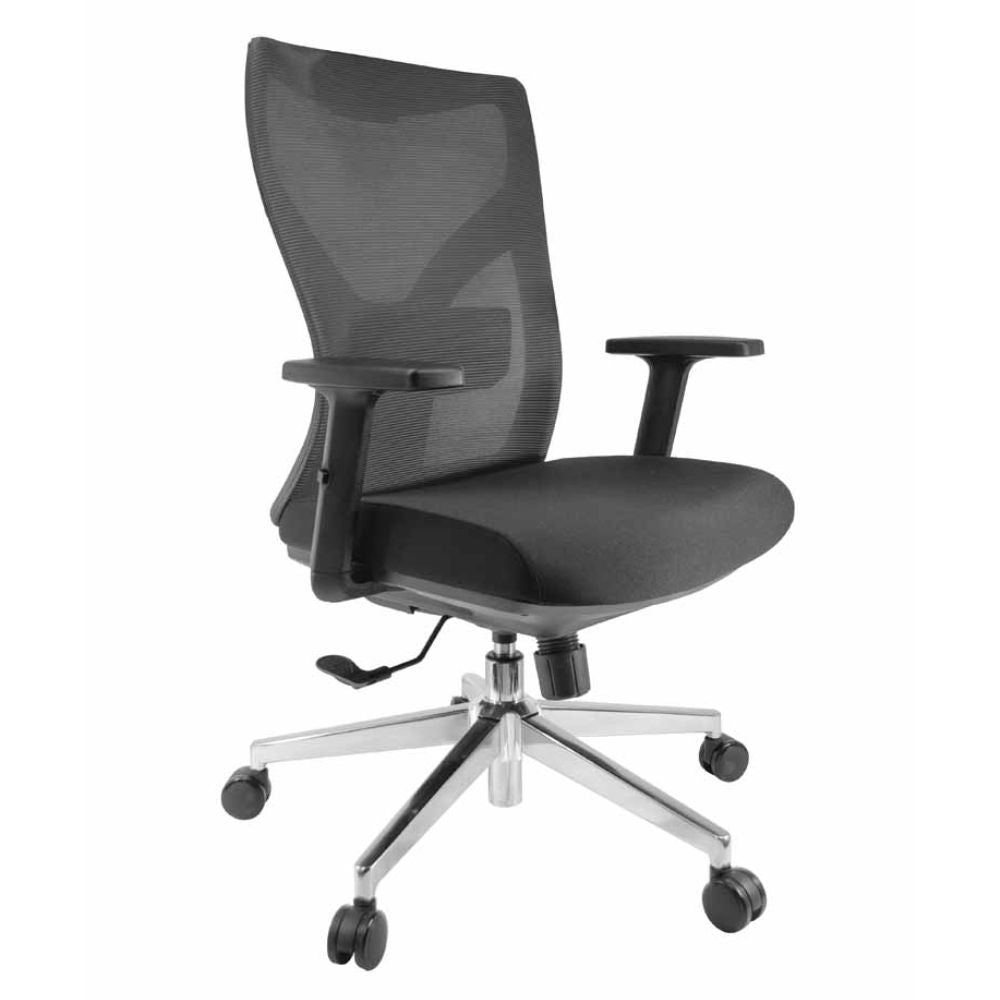 SILLA NOGAL BEAT E-12852 | Silla Gerencial | Asiento Polipropileno | Descansabrazos | Base Metálica | Tapiz Malla | Tela | Interior - E-12852 - GERSA - NOGAL BEAT - Sillas para oficina