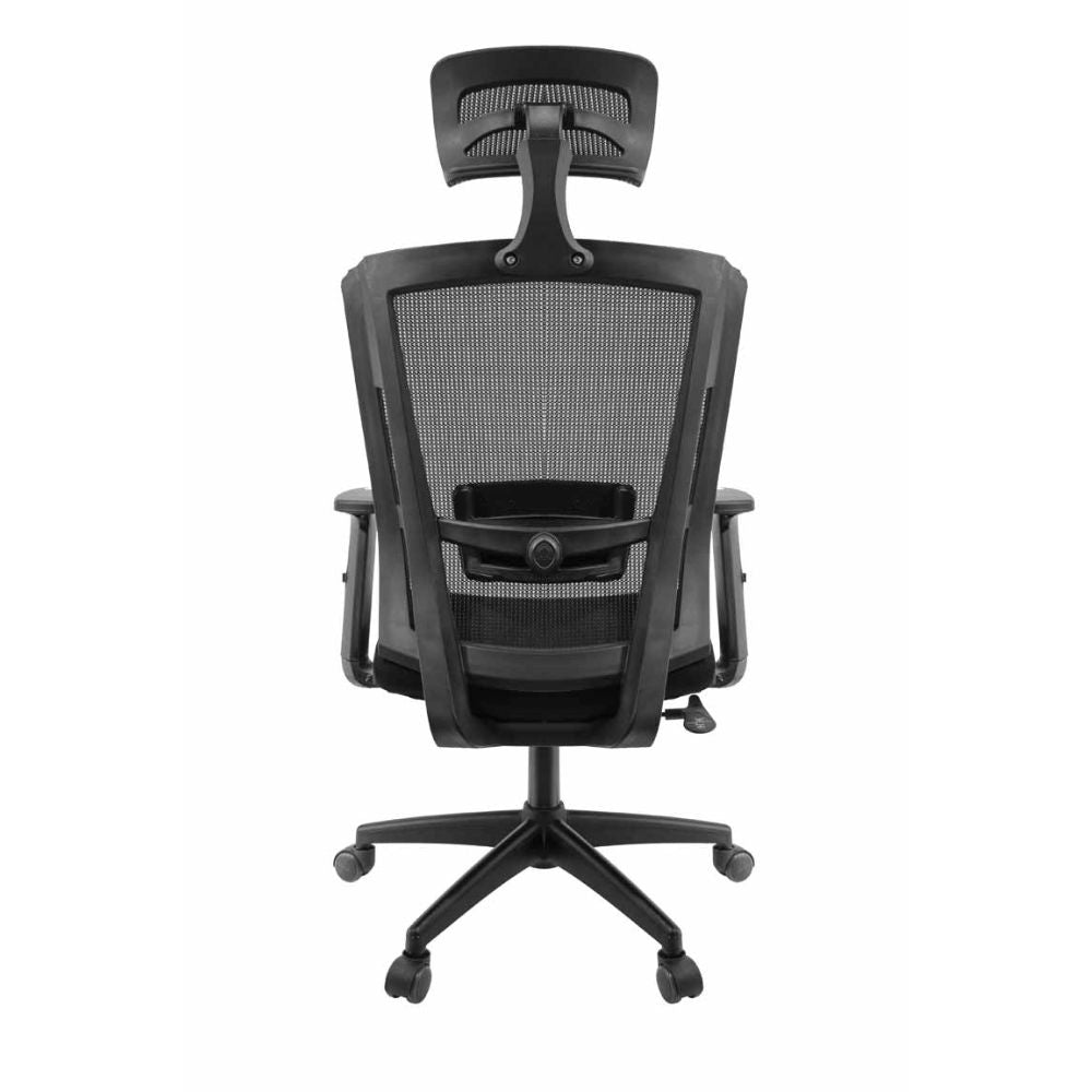 SILLA NOGAL BEAT E-16551 | Silla Gerencial | Asiento Hule Espuma | Respaldo Cabecera Polipropileno | Descansabrazos | Base Nylon | Tapiz Malla | Tela | Cabecera Ajustable | Interior - E-16551 - GERSA - NOGAL BEAT - Sillas para oficina