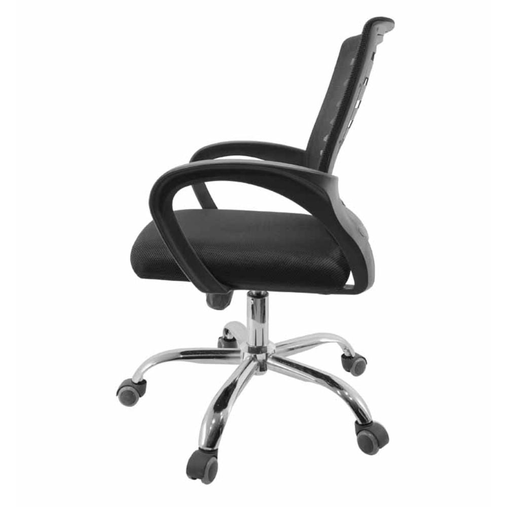 SILLA NOGAL BEAT E-18501 | Silla Operativa | Asiento Hule Espuma | Respaldo Polipropileno | Descansabrazos | Base Metálica | Tapiz Malla | Tela | Interior - E-18501 - GERSA - NOGAL BEAT - Sillas para oficina