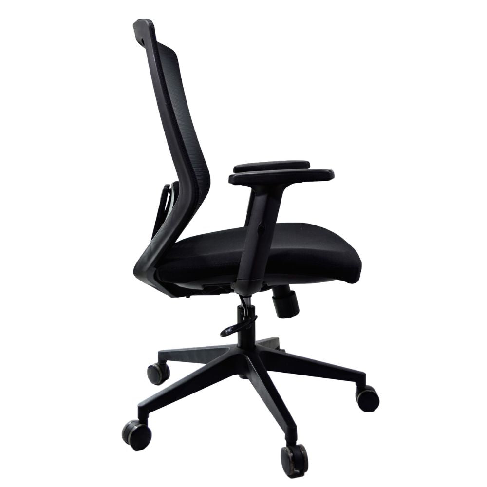 SILLA NOGAL BEAT E-20652N | Silla Gerencial | Respaldo Polipropileno | Descansabrazos | Base Nylon | Tapiz Malla | Tela | Interior - E-20652N - GERSA - NOGAL BEAT - Sillas para oficina