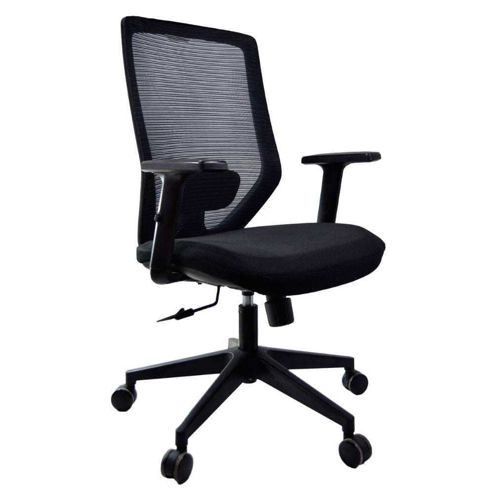 SILLA NOGAL BEAT E-20652N | Silla Gerencial | Respaldo Polipropileno | Descansabrazos | Base Nylon | Tapiz Malla | Tela | Interior - E-20652N - GERSA - NOGAL BEAT - Sillas para oficina