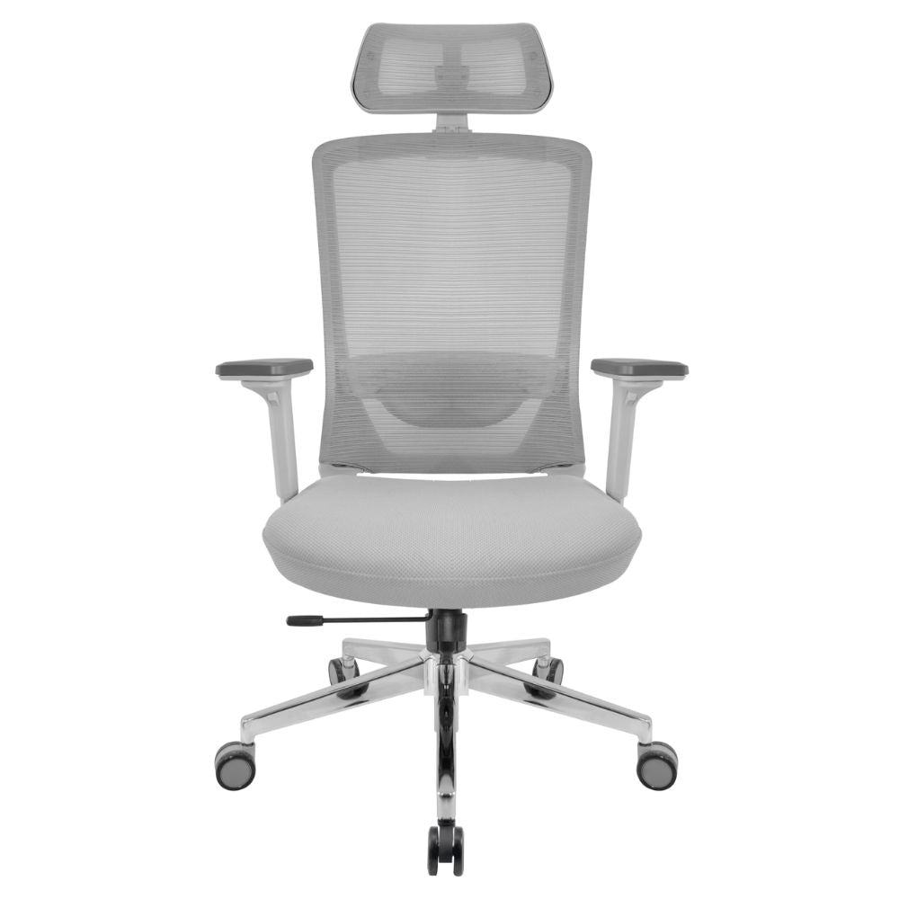 SILLA NOGAL BEAT E-20801G | Silla Gerencial | Asiento Poliuretano | Descansabrazos | Soporte Lumbar | Cabecera Ajustable | Base Metálica | Rodajas | Gris | Interior - E-20801G - GERSA - NOGAL BEAT - Accesorios