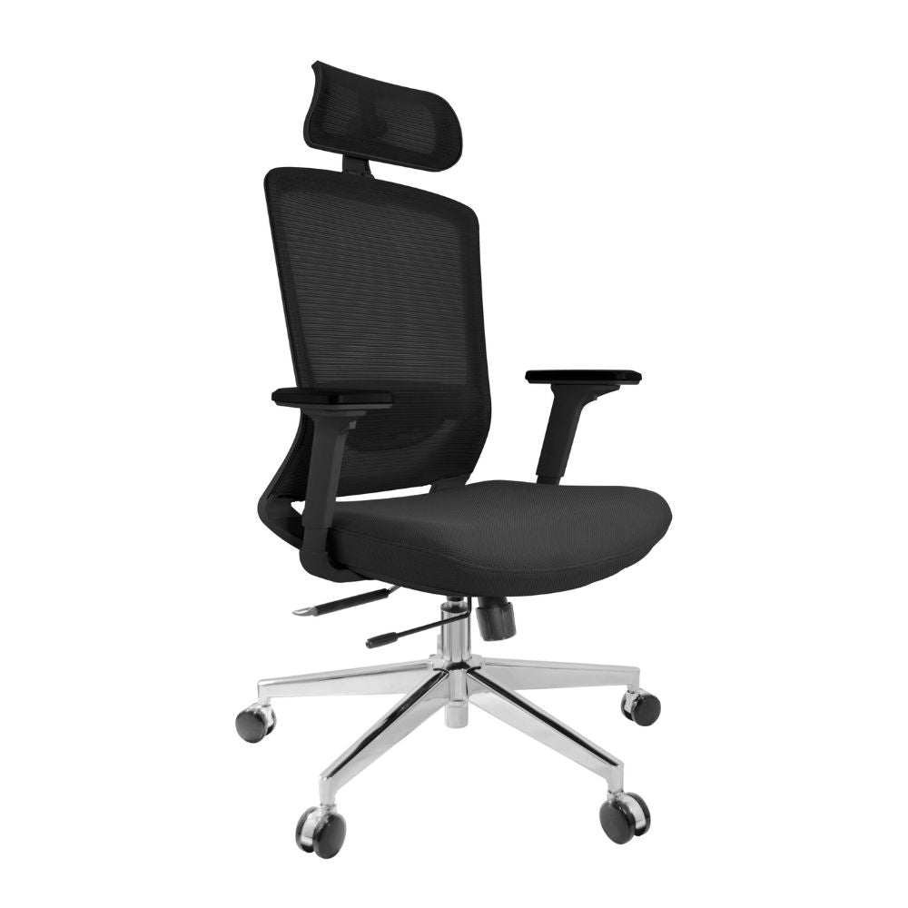 SILLA HLM 01 GERENCIAL DE BRAZOS FIJOS METALICOS TAPIS DE MALLA ANTITRANSPARENTE GARANTIA DE PRUEBA
