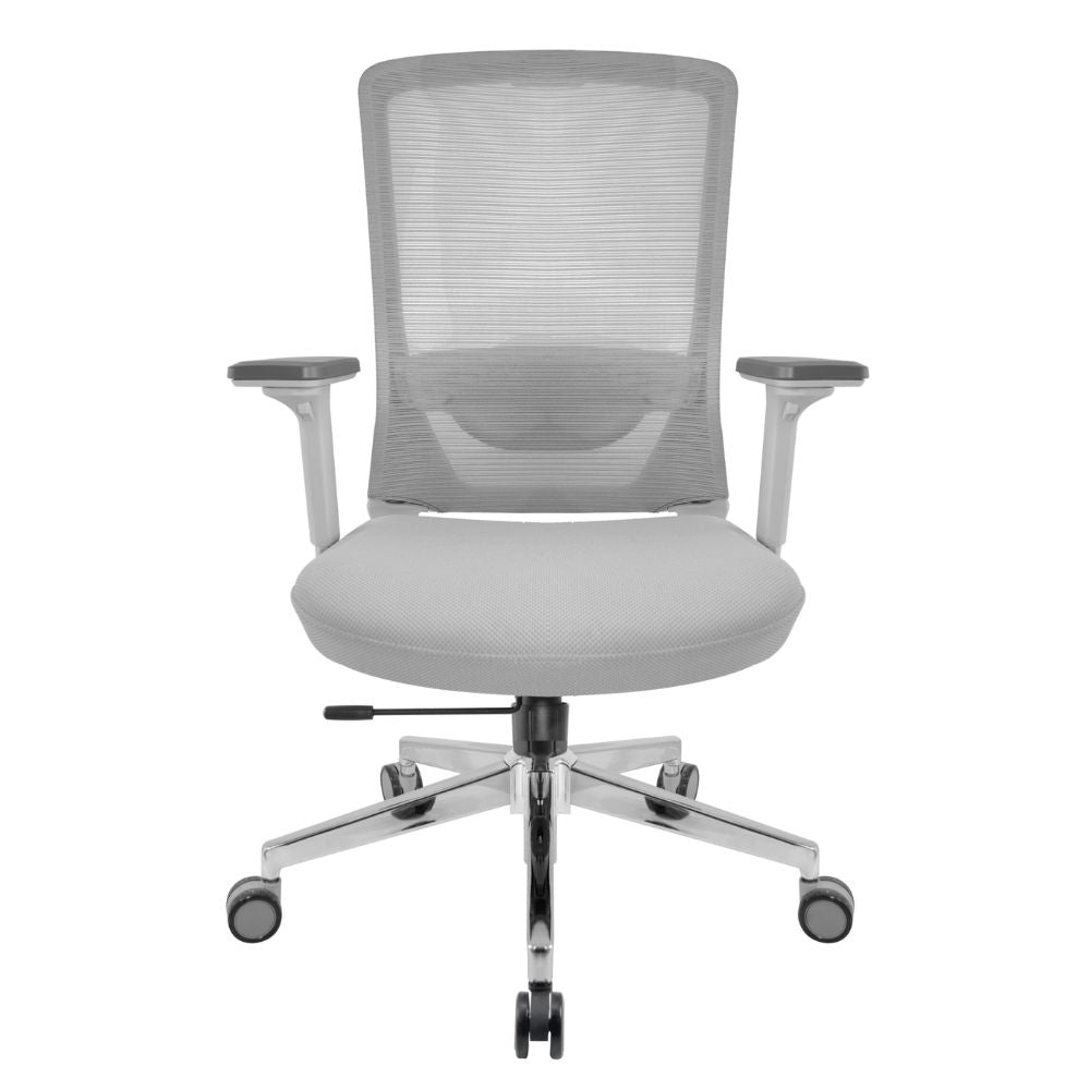 SILLA NOGAL BEAT E-20802G | Silla Gerencial | Asiento Poliuretano | Descansabrazos | Ajuste Altura | Soporte Lumbar | Base Metálica | Rodajas | Gris | Interior - E-20802G - GERSA - NOGAL BEAT - Sillas para oficina