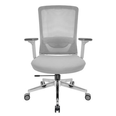 SILLA NOGAL BEAT E-20802G | Silla Gerencial | Asiento Poliuretano | Descansabrazos | Ajuste Altura | Soporte Lumbar | Base Metálica | Rodajas | Gris | Interior - E-20802G - GERSA - NOGAL BEAT - Sillas para oficina