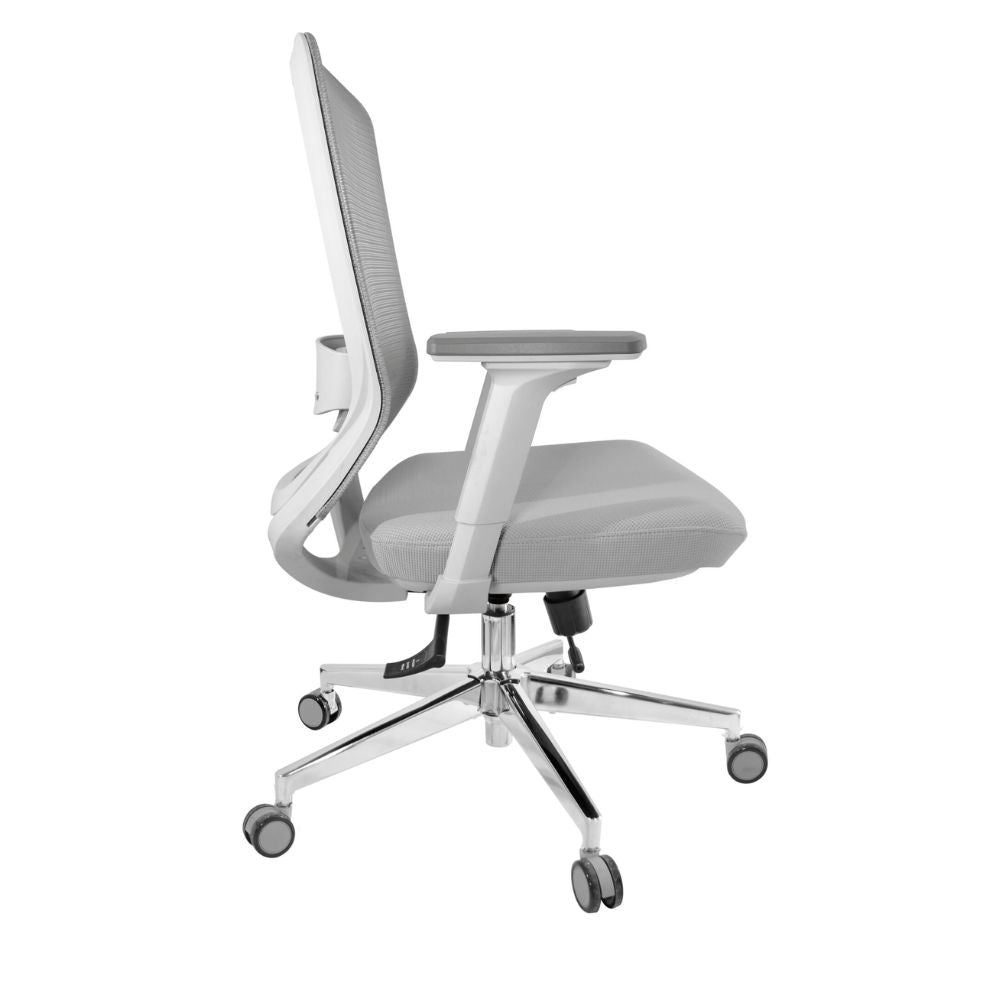 SILLA NOGAL BEAT E-20802G | Silla Gerencial | Asiento Poliuretano | Descansabrazos | Ajuste Altura | Soporte Lumbar | Base Metálica | Rodajas | Gris | Interior - E-20802G - GERSA - NOGAL BEAT - Sillas para oficina