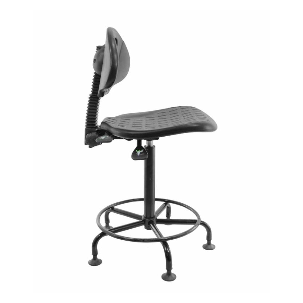 SILLA NOGAL BEAT E-28076-E08 | Silla Industrial | Asiento Respaldo Poliuretano | Base Metálica | Pistón Cajero | Regatones | Interior - E-28076-E08 - GERSA - NOGAL BEAT - Sillas para oficina