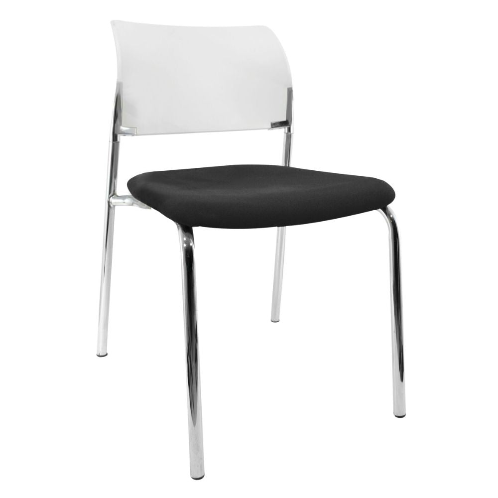 SILLA NOGAL BEAT E-39500 | Silla Visita | Asiento Poliuretano | Estructura Metal Cromada | Respaldo Polipropileno | Tapiz Tela Vinipiel | Interior - E-39500 - GERSA - NOGAL BEAT - Sillas