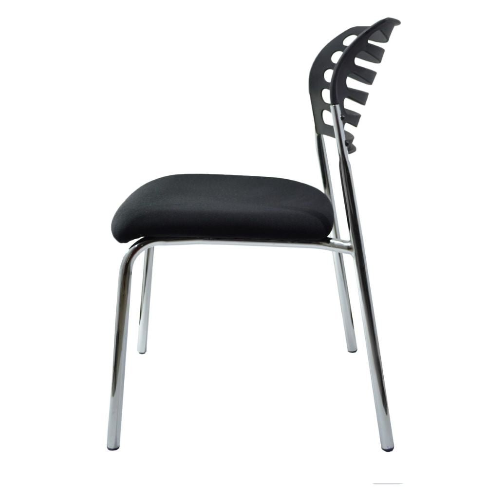 SILLA NOGAL BEAT E-50202 | Silla Visita | Asiento Hule Espuma | Estructura Metal Cromada | Tapiz Tela | Interior - E-50202 - GERSA - NOGAL BEAT - SIlla