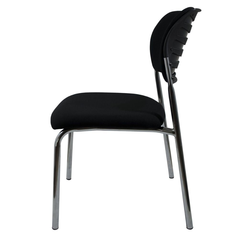 SILLA NOGAL BEAT E-50302 | Silla Visita | Asiento Hule Espuma | Estructura Metal Cromada | Tapiz Tela | Interior - E-50302 - GERSA - NOGAL BEAT - Sillas