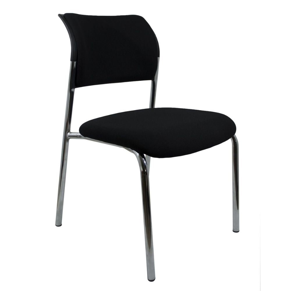 SILLA NOGAL BEAT E-50302 | Silla Visita | Asiento Hule Espuma | Estructura Metal Cromada | Tapiz Tela | Interior - E-50302 - GERSA - NOGAL BEAT - Sillas