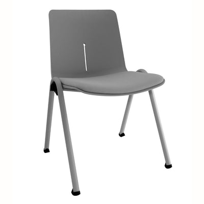 SILLA NOGAL BEAT E-50450G | Silla Comercial para Visita Sala de Espera | Concha Polipropileno | Estructura Metálica Apilable | Interior - E-50450G - GERSA - NOGAL BEAT - Sillas