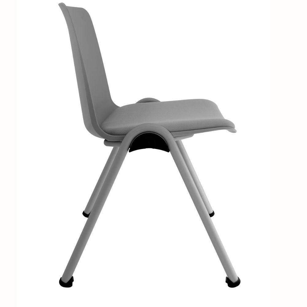 SILLA NOGAL BEAT E-50450G | Silla Comercial para Visita Sala de Espera | Concha Polipropileno | Estructura Metálica Apilable | Interior - E-50450G - GERSA - NOGAL BEAT - Sillas