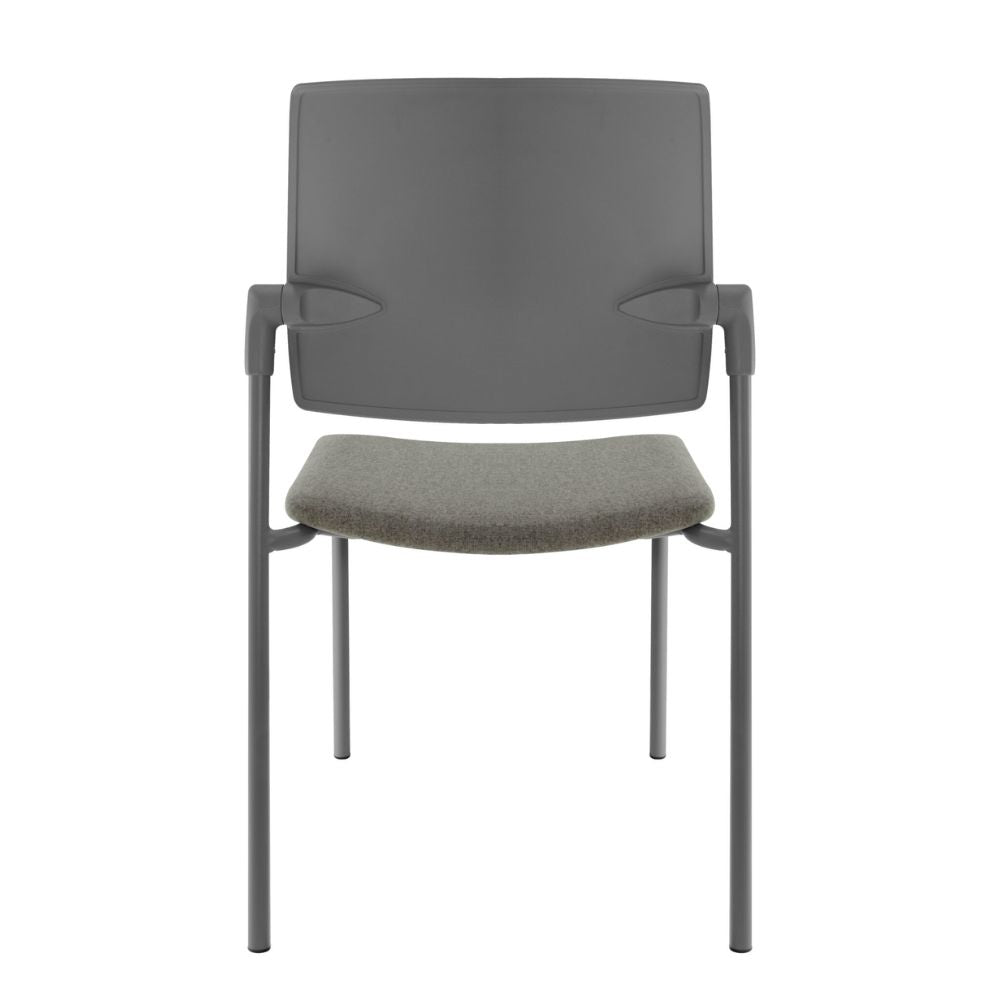 SILLA NOGAL BEAT E-50850G | Silla Visita | Respaldo Polipropileno | Tapiz Tela Vinipiel | Asiento Hule Espuma | Estructura Metal | Gris | Interior - E-50850G - GERSA - NOGAL BEAT - SIlla