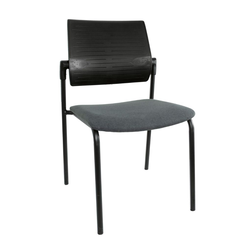 SILLA NOGAL BEAT E-50850N | Silla Visita | Respaldo Polipropileno | Tapiz Tela | Asiento Hule Espuma | Estructura Metal | Interior - E-50850N - GERSA - NOGAL BEAT - SIlla