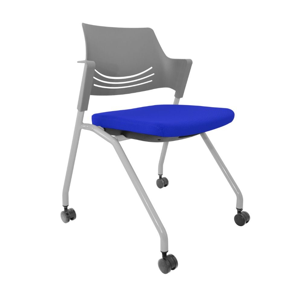 SILLA NOGAL BEAT E-50951 | Silla Visita | Respaldo Polipropileno | Estructura Metal | Tapiz Varios Colores | Asiento Abatible |Rodajas | Interior - E-50951 - GERSA - NOGAL BEAT - SIlla