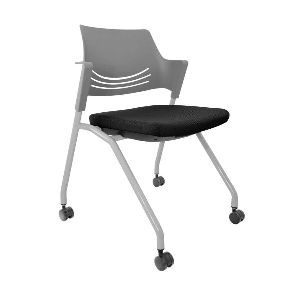 SILLA NOGAL BEAT E-50951 | Silla Visita | Respaldo Polipropileno | Estructura Metal | Tapiz Varios Colores | Asiento Abatible |Rodajas | Interior - E-50951 - GERSA - NOGAL BEAT - SIlla