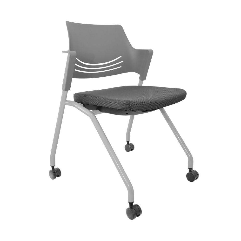 SILLA NOGAL BEAT E-50951 | Silla Visita | Respaldo Polipropileno | Estructura Metal | Tapiz Varios Colores | Asiento Abatible |Rodajas | Interior - E-50951 - GERSA - NOGAL BEAT - SIlla