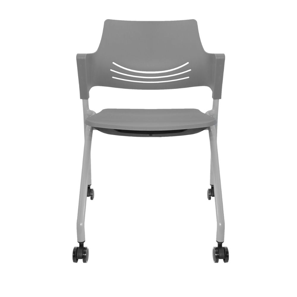 SILLA NOGAL BEAT E-50959 | Silla Visita | Respaldo Polipropileno | Estructura Metal | Asiento Abatible | Rodajas | Interior - E-50959 - GERSA - NOGAL BEAT - SIlla