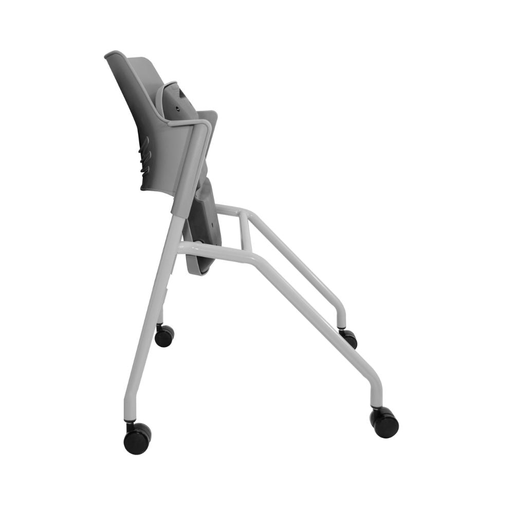 SILLA NOGAL BEAT E-50959 | Silla Visita | Respaldo Polipropileno | Estructura Metal | Asiento Abatible | Rodajas | Interior - E-50959 - GERSA - NOGAL BEAT - SIlla