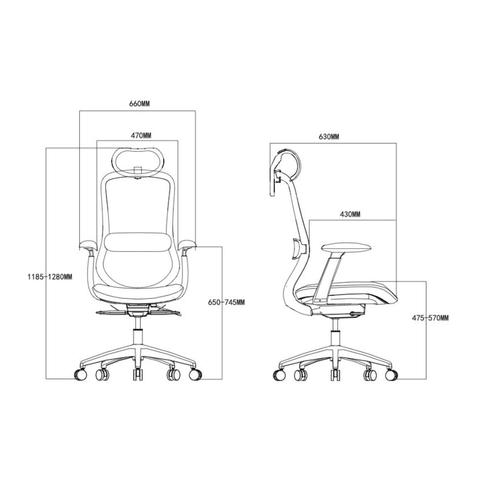 SILLA NOGAL BEAT LONDRES GRIS | Silla Directiva | Base Aluminio | Respaldo Ajustable | Asiento Deslizante | Brazos | Cabecera Ajustable | Gris | Interior - LONDRES GRIS - MOBILIARIO EN MOVIMIENTO - NOGAL BEAT - Sillas para oficina