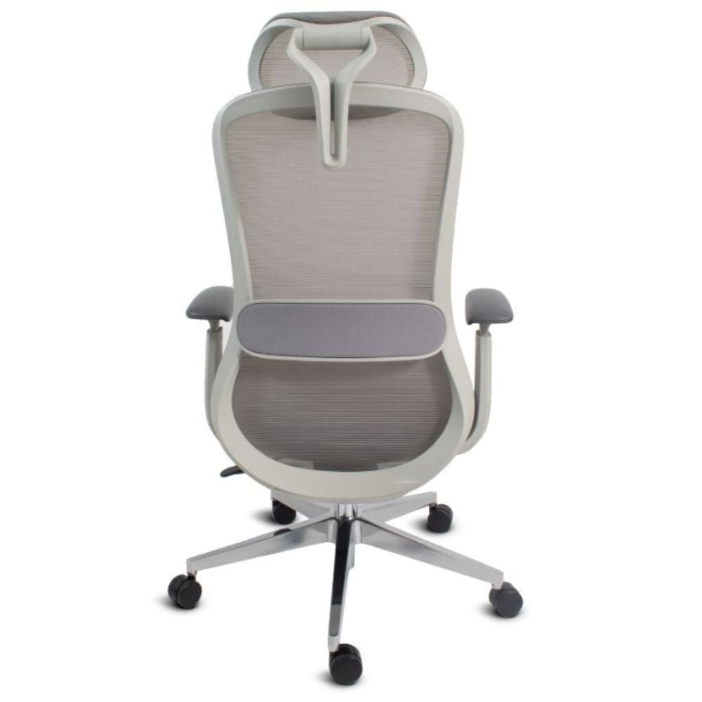 SILLA NOGAL BEAT LONDRES GRIS | Silla Directiva | Base Aluminio | Respaldo Ajustable | Asiento Deslizante | Brazos | Cabecera Ajustable | Gris | Interior - LONDRES GRIS - MOBILIARIO EN MOVIMIENTO - NOGAL BEAT - Sillas para oficina