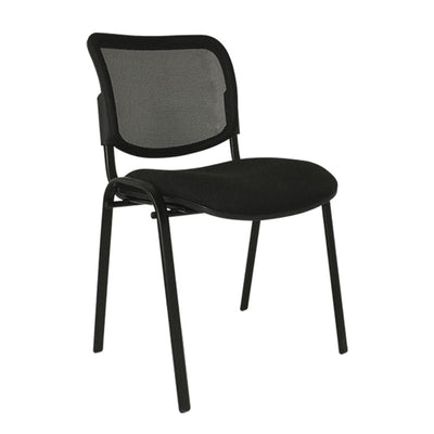 SILLA NOGAL BEAT M - 120 | Silla Visitante | Estructura Metal | Tapones | Respaldo Malla | Asiento Tapiz | Polipropileno | Interior - M - 120 - ALBAR - NOGAL BEAT - Sillas