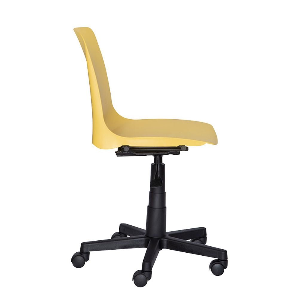 SILLA NOGAL BEAT PL - 32 | Silla Secretarial | Respaldo Asiento Polipropileno | Base Nylon 5 Puntas | Altura Ajustable | Respaldo Cubre Solera | Interior - PL - 32 - ALBAR - NOGAL BEAT - Sillas de oficina