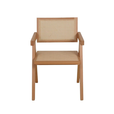 Silla Ocasional Decorativa para Spa - NOGAL BEAT PALERMO - Varios Colores - Asiento y Respaldo Tejido Bejuco Sintético Estructura Madera - SILLA PALERMO - MDO - NOGAL BEAT - Silla Ocasional