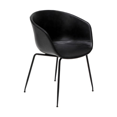 Silla Ocasional para Boutique - NOGAL BEAT STELLA - Negro - Asiento y Respaldo Tapizados - SILLA STELLA CON BRAZOS TAPIZ EN PIEL - MDO - NOGAL BEAT - Silla Ocasional