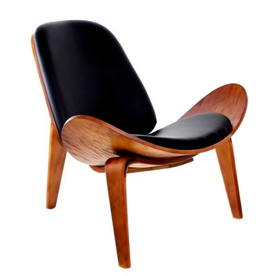 Silla Ocasional para CEO Tipo Hans Jorgen Wegner - NOGAL BEAT WEGNER - Negro - Asiento y Respaldo Tapizados Estructura Madera - SILLA WEGNER - MDO - NOGAL BEAT - Silla Ocasional