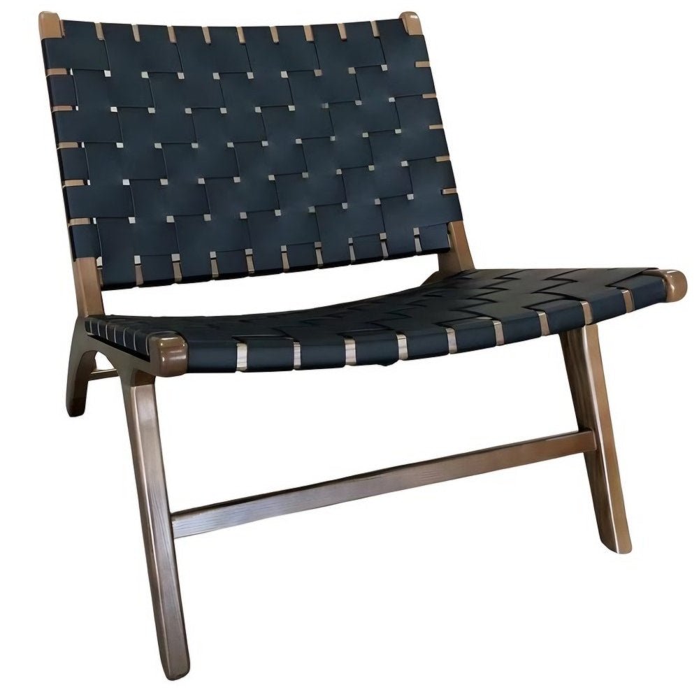 Silla ocasional Nogal Beat Venecia PU con estructura de madera haya entintada y asiento de vinipiel