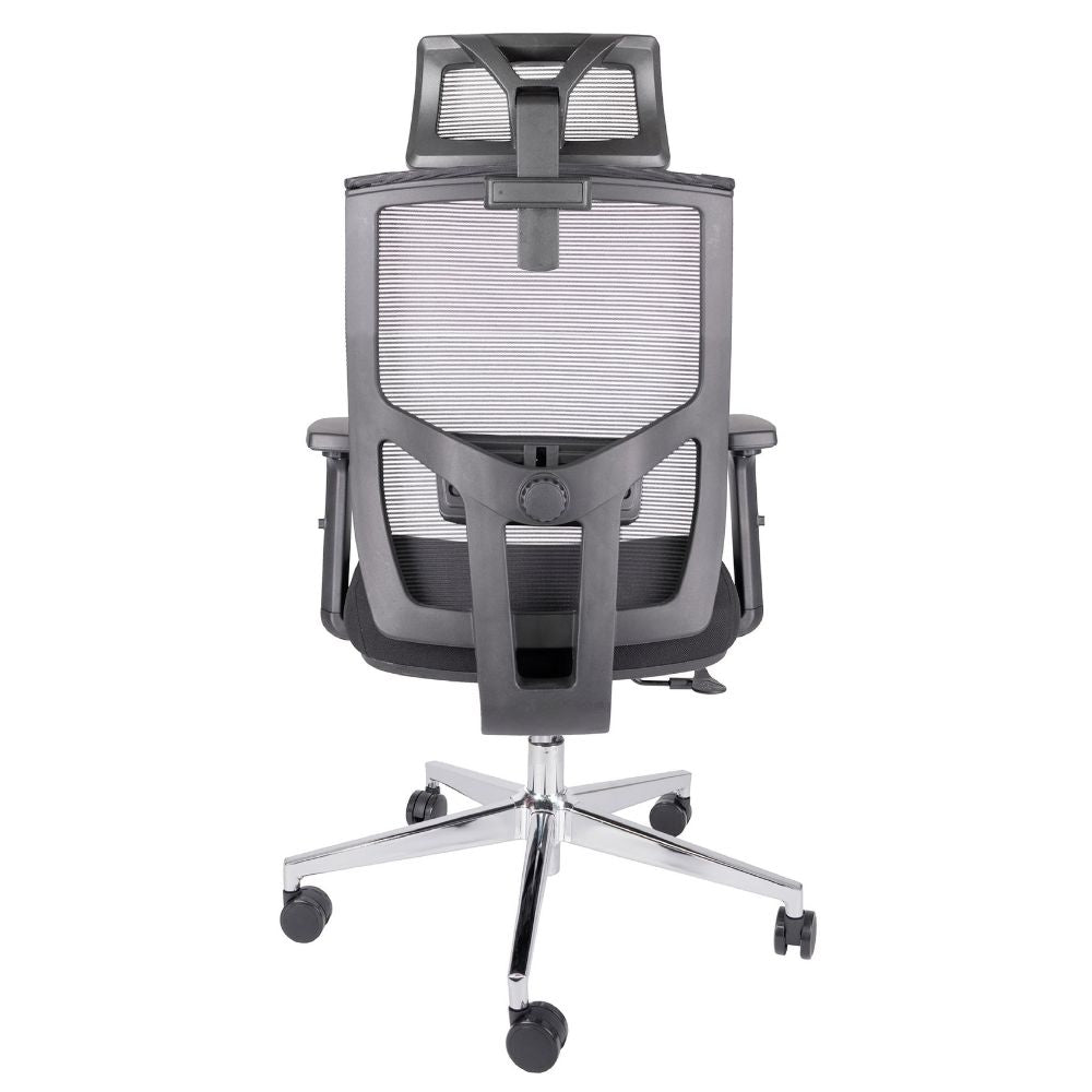 SILLA OFFIHO AIKO OHE - 705 NEGRO | Silla Operativa | Diseño Ergonómico | Respaldo Alto | Asiento Tapizado | Respaldo en Malla | Interior | Oficina Despacho Hogar - OHE - 705negro - OFFIHO - NOGAL BEAT - Sillas