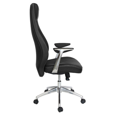 SILLA OFFIHO ALUFSEN OHE - 405negro | Silla Ejecutiva Diseño Ergonómico Directiva Oficina Principal | Altura Ajustable | Respaldo Alto | Negro | Tapizado Soft Revolving Leather | Interior - OHE - 405negro - OFFIHO - NOGAL BEAT - silla