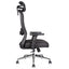 SILLA OFFIHO ATHERLIER OHE - 905negro | Silla Ejecutiva de Oficina Ergonómico | Base Estrella 5 Puntas | Acero Cromado | Respaldo Alto | Cabecera | Brazos | Tapiza Malla | Asiento acojinado Espuma | Interior - OHE - 905negro - Techno - NOGAL BEAT - Sillas de oficina